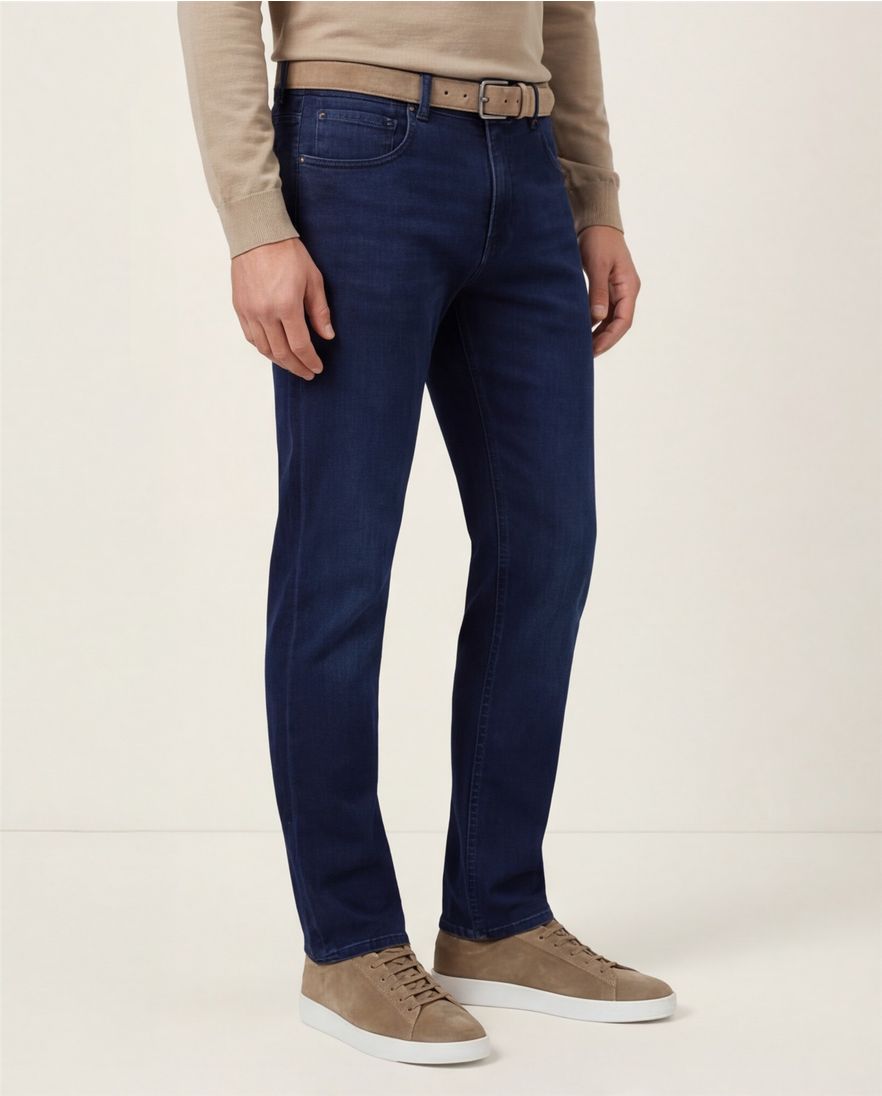 Gardeur jeans effen donkerblauw 5 pocket Tapered Fit