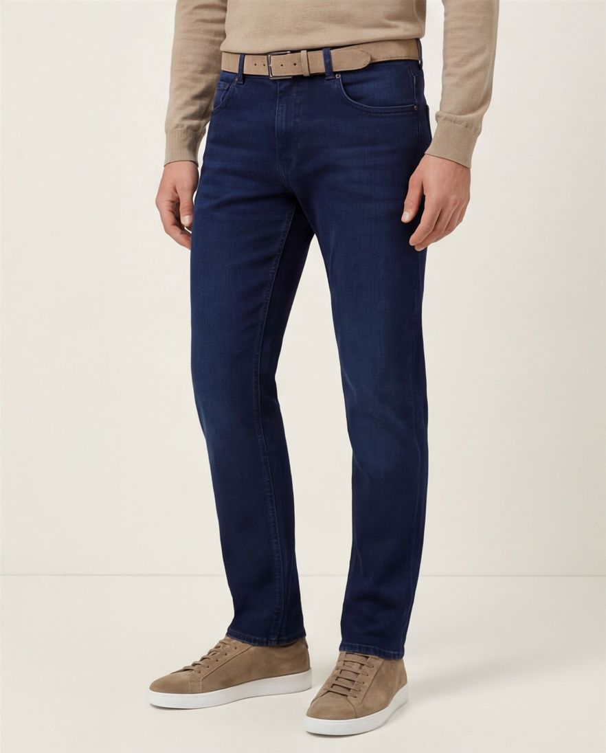 Gardeur jeans effen donkerblauw 5 pocket Tapered Fit