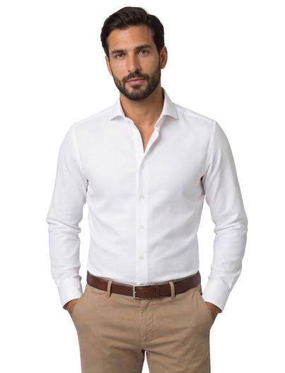 Eterna Eterna overhemd effen wit performance normale fit