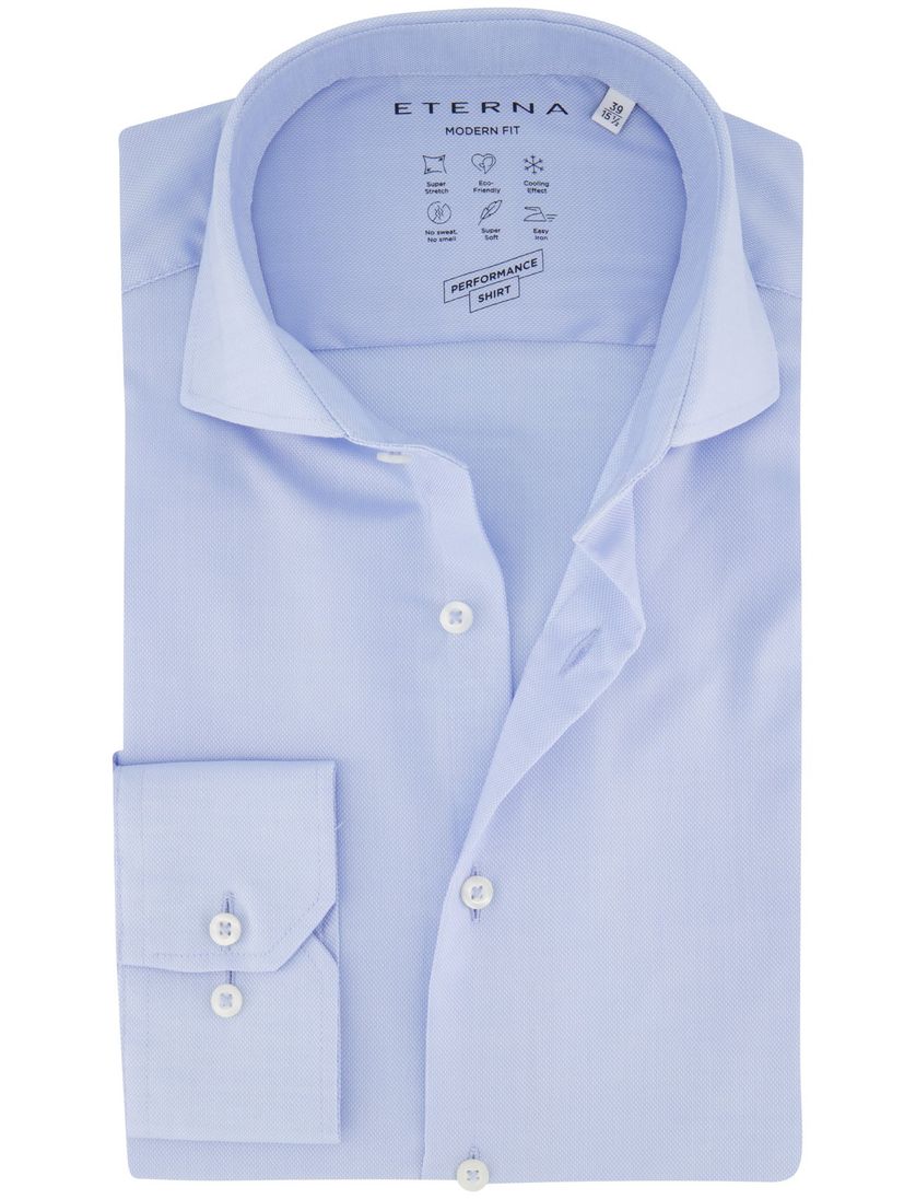 Eterna overhemd effen blauw modern fit