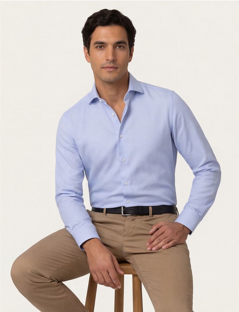 Eterna overhemd effen blauw modern fit