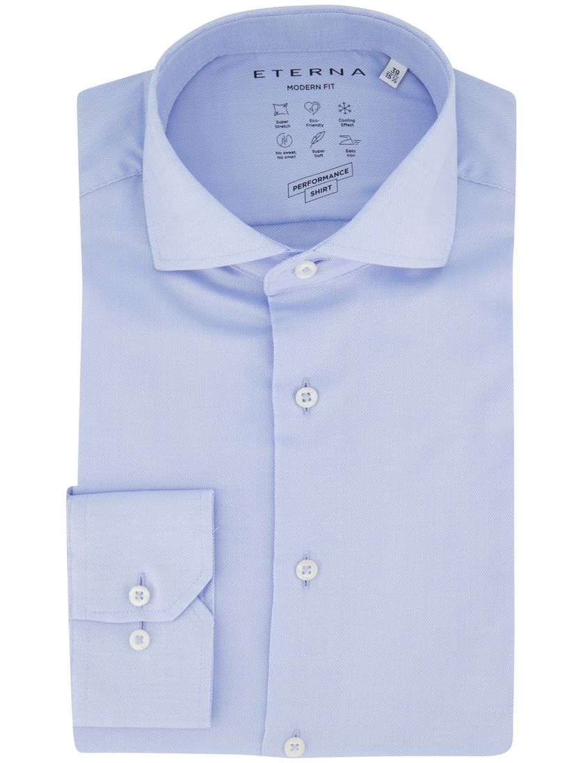 Eterna overhemd effen blauw modern fit
