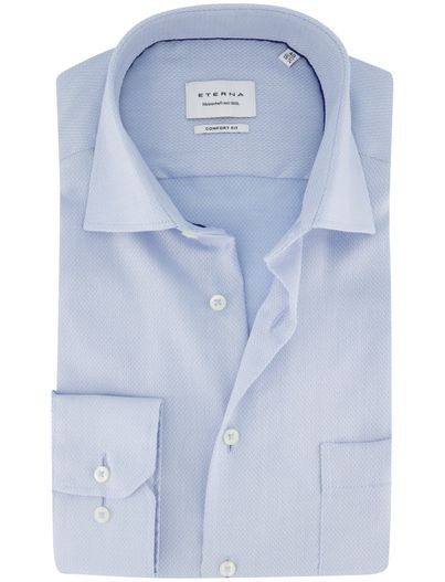 Eterna Eterna wijde fit overhemd blauw patroon