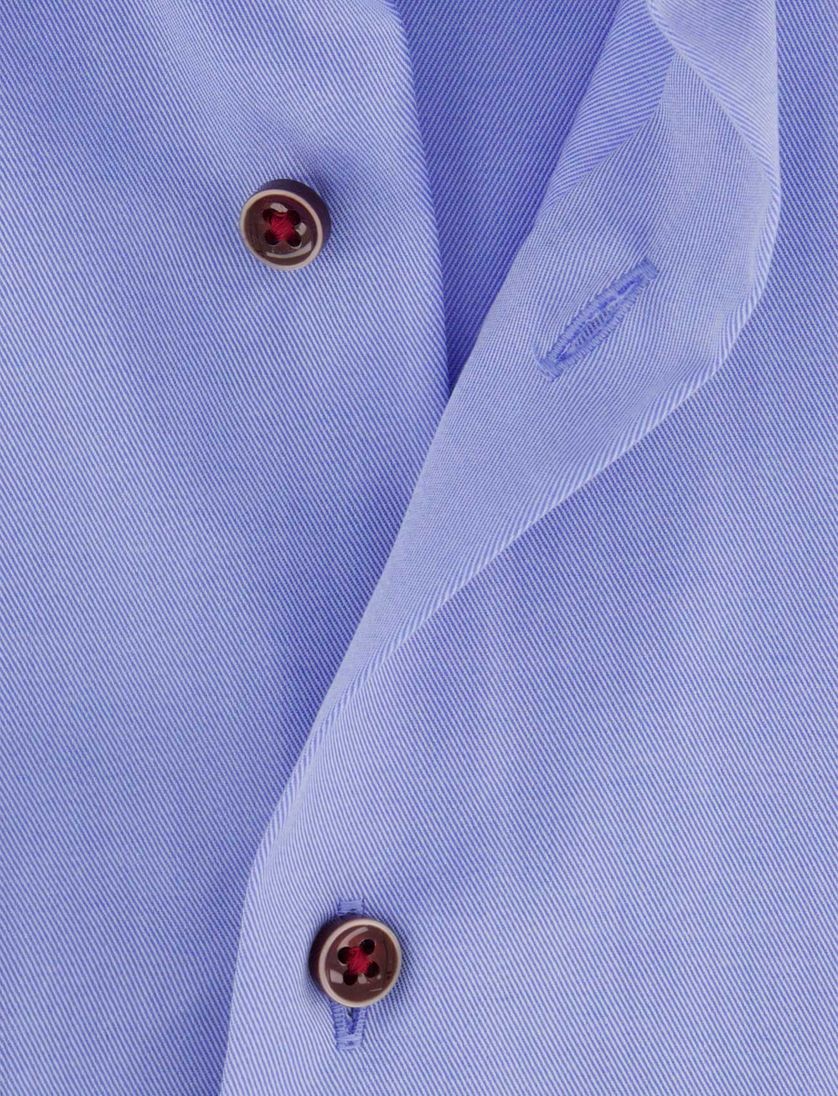 Eterna overhemd blauw katoen strijkvrij