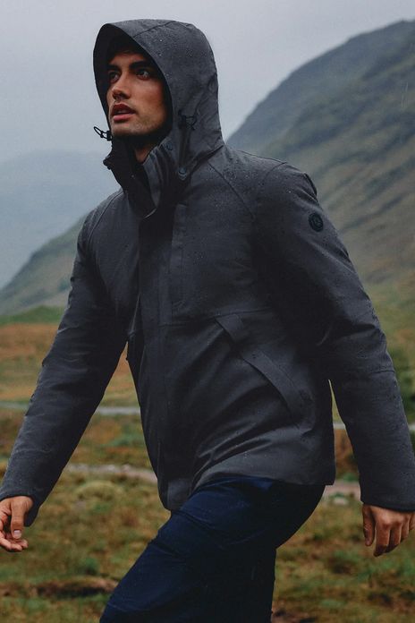 Reset winterjas donkerblauw afneembare capuchon