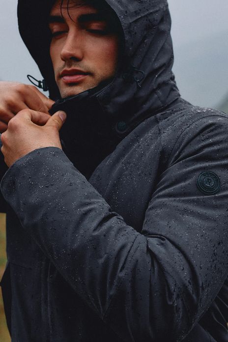 Reset winterjas donkerblauw afneembare capuchon