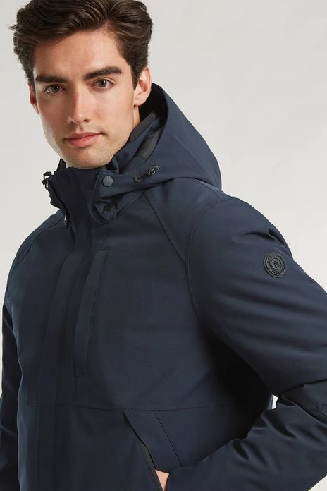 Reset winterjas donkerblauw afneembare capuchon