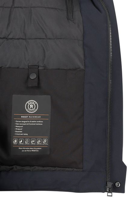 Reset winterjas donkerblauw afneembare capuchon