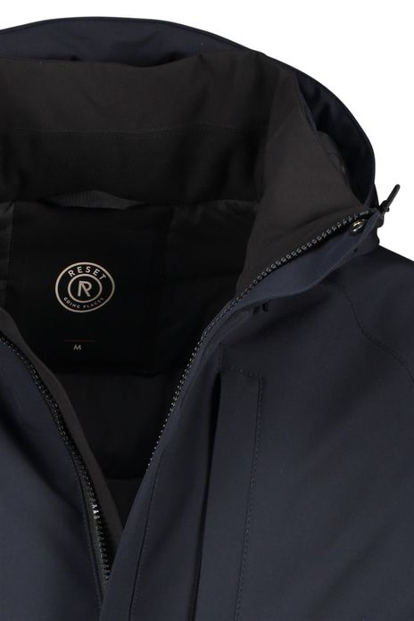 Reset winterjas donkerblauw afneembare capuchon