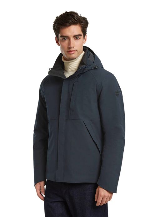 Reset winterjas donkerblauw afneembare capuchon