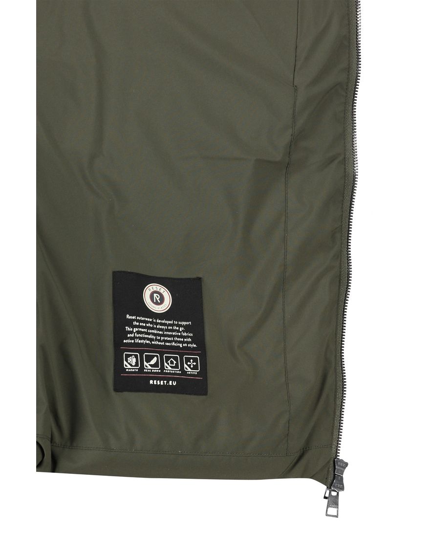 Reset winterjas effen groen hampstead normale fit