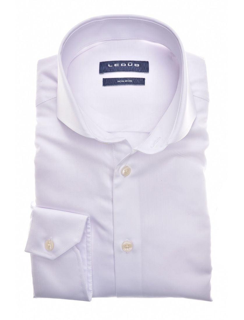 Ledub overhemd wit effen cutaway boord