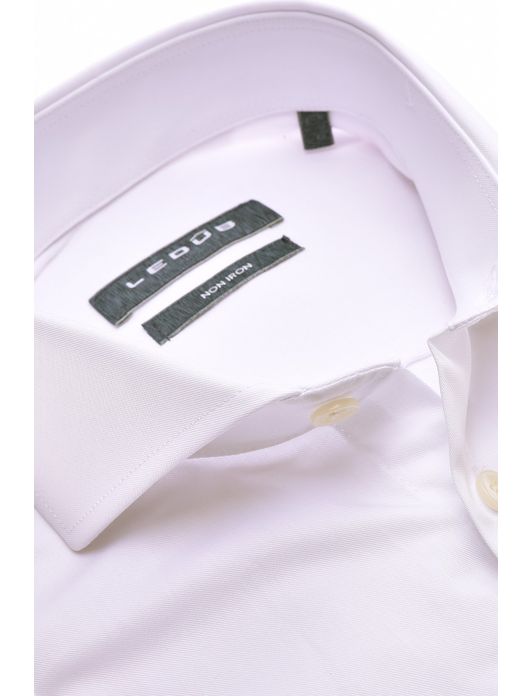 Ledub overhemd wit effen