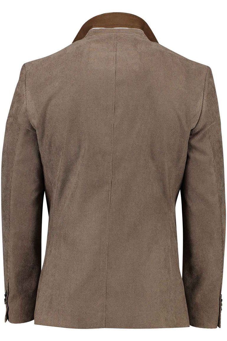 Portofino colbert bruin geprint normale fit