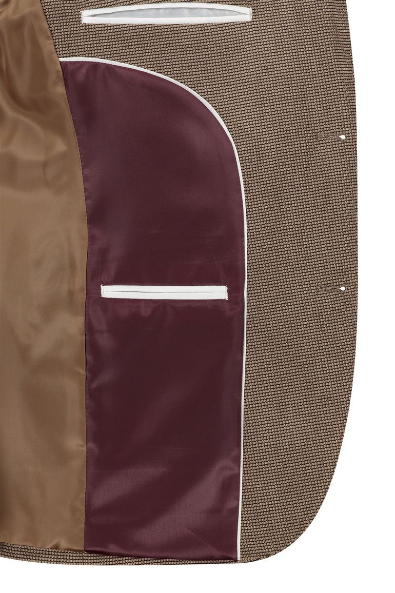 Portofino colbert bruin geprint normale fit