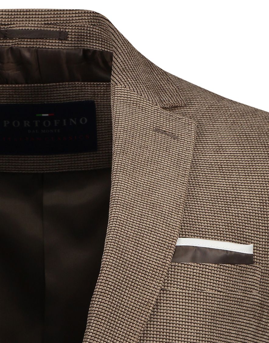 Portofino colbert bruin geprint normale fit