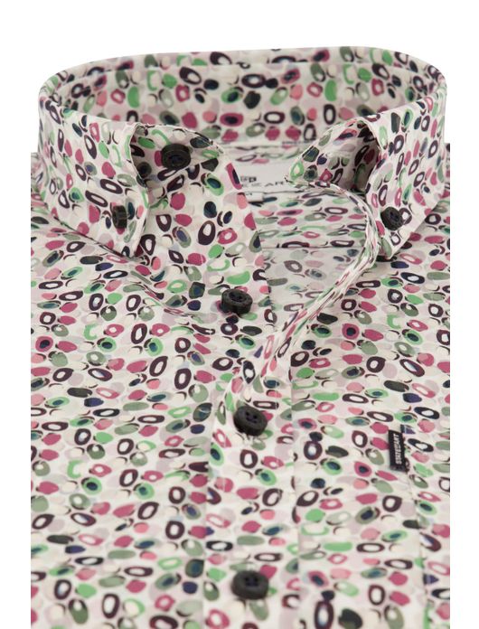 casual overhemd State of Art roze geprint katoen, stretch wijde fit
