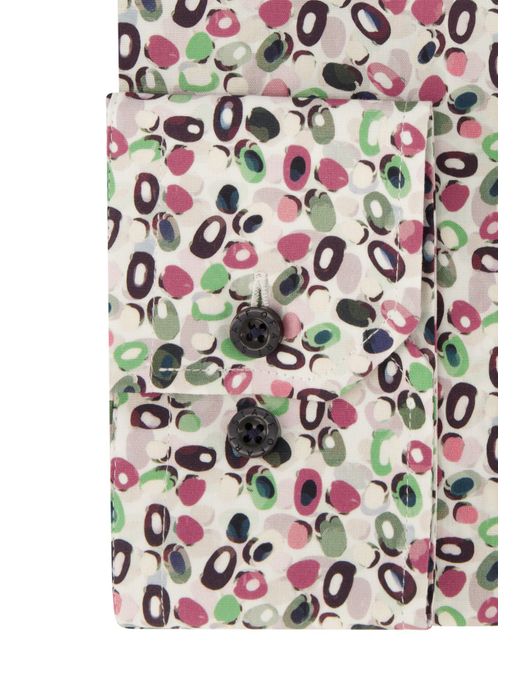 casual overhemd State of Art roze geprint katoen, stretch wijde fit