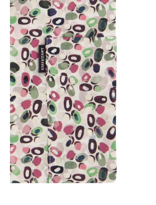 casual overhemd State of Art roze geprint katoen, stretch wijde fit