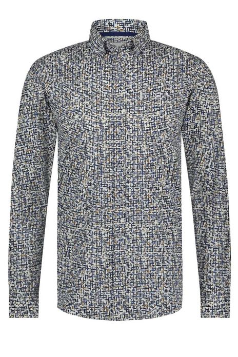 State of Art casual overhemd blauw geprint