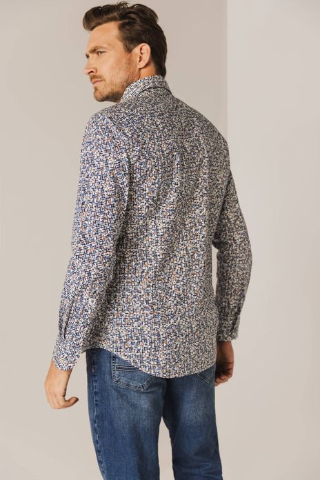 State of Art casual overhemd blauw geprint