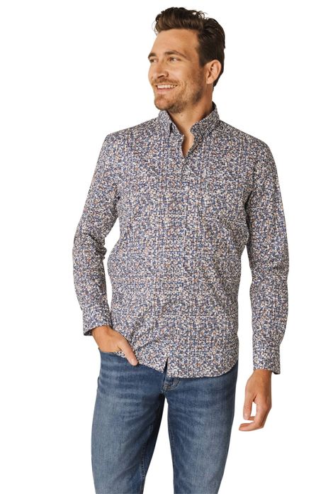 State of Art casual overhemd blauw geprint