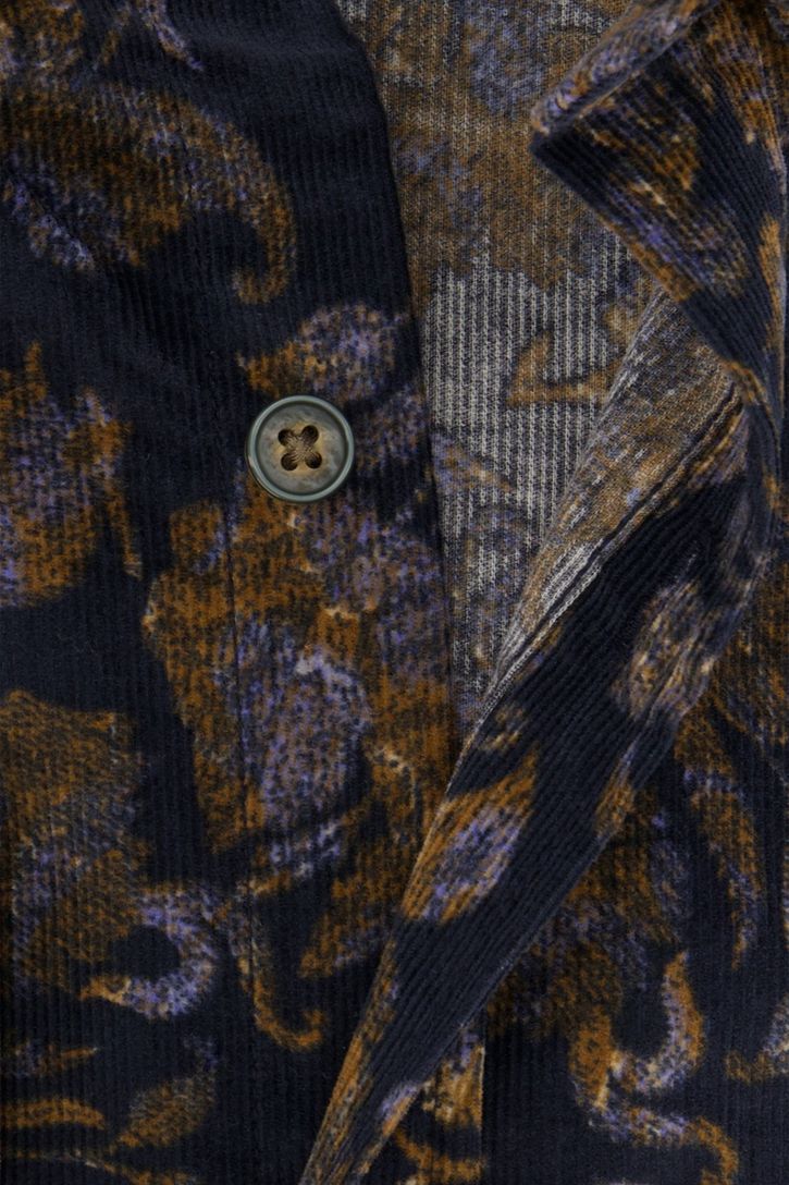 Corduroy State of Art casual overhemd donkerblauw wijde fit