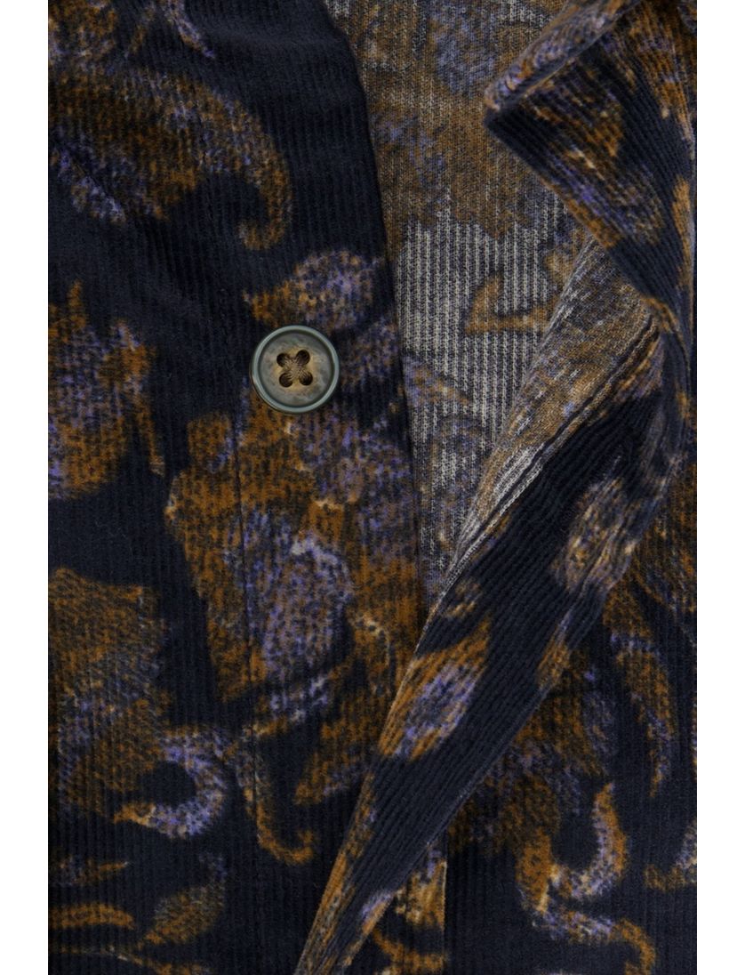 Corduroy State of Art casual overhemd donkerblauw wijde fit