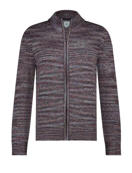 vest State of Art bruin gestreept wol rits