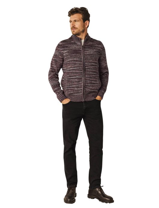 vest State of Art bruin gestreept wol rits