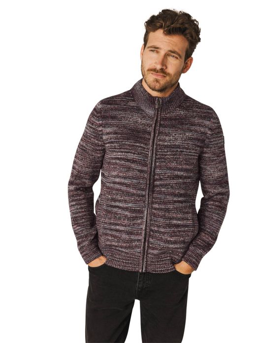 vest State of Art bruin gestreept wol rits