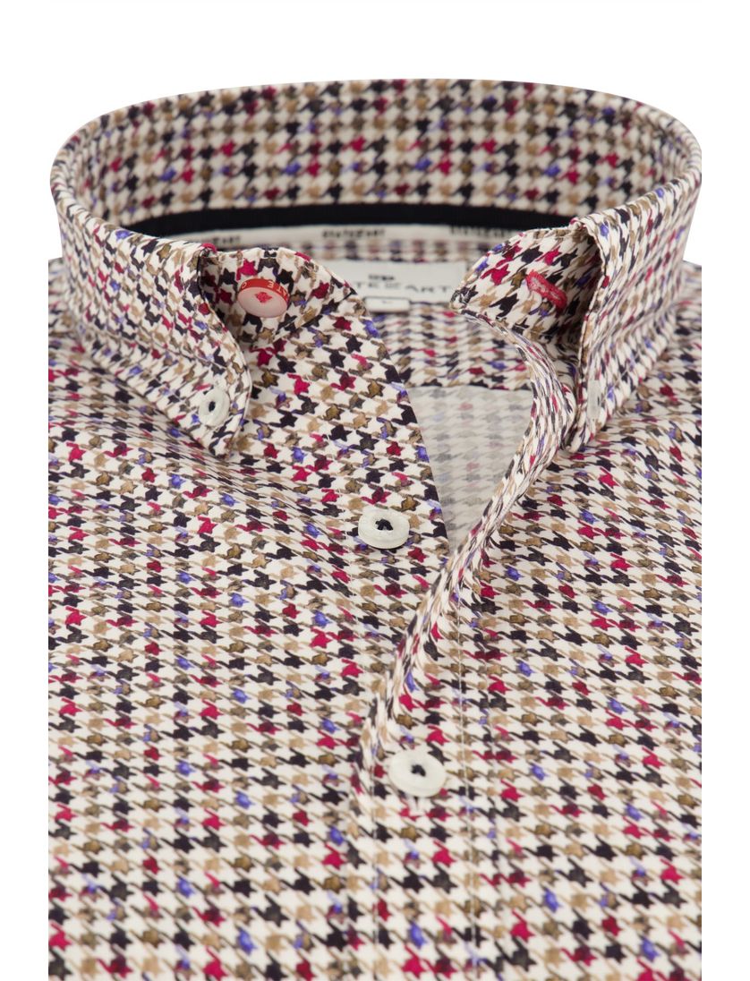 State of Art casual overhemd beige geprint borstzak