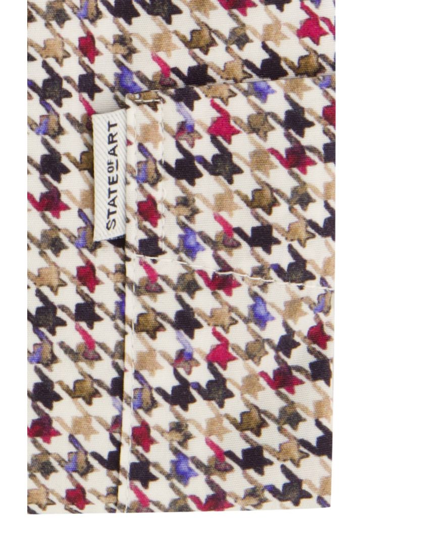 State of Art casual overhemd beige geprint borstzak