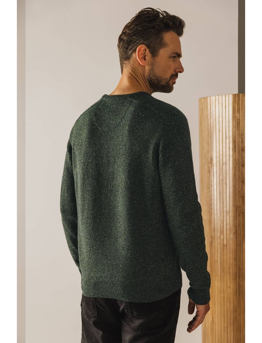 State of Art trui groen gemêleerd wol ronde hals