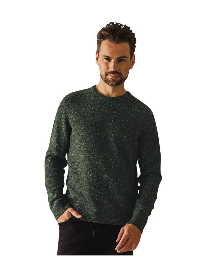 State of Art trui groen gemêleerd wol ronde hals