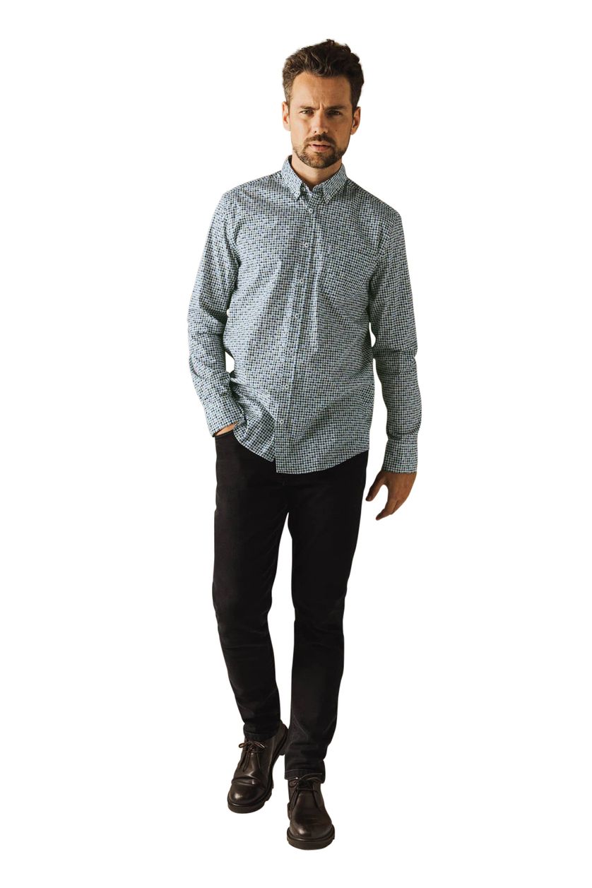 State of Art casual overhemd wijde fit blauw print