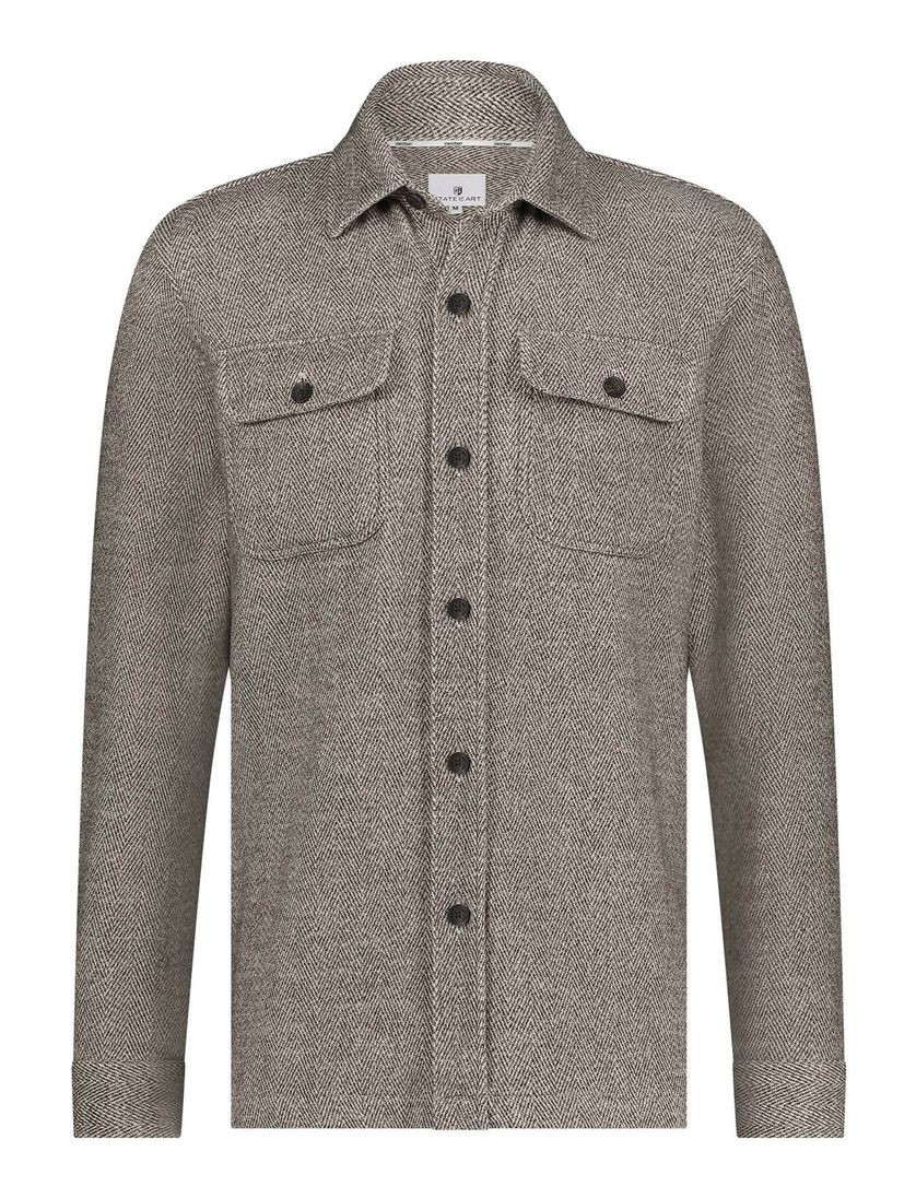 Overshirt State of Art bruin geprint