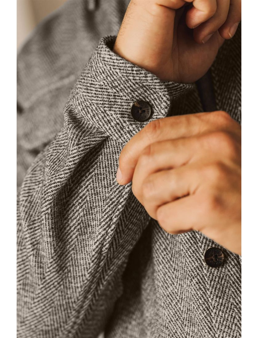 Overshirt State of Art bruin geprint