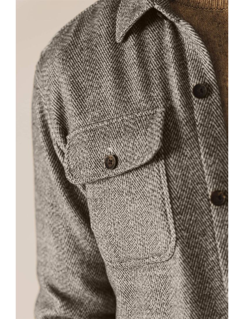 Overshirt State of Art bruin geprint