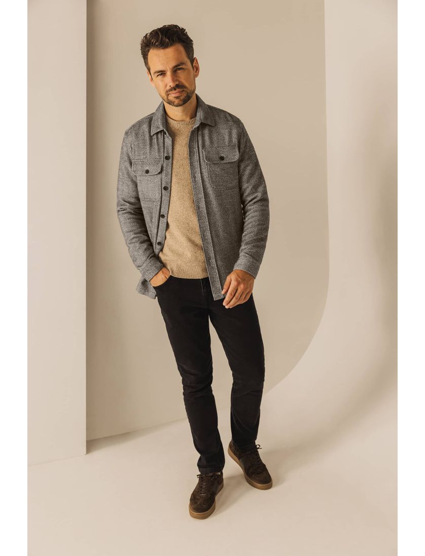 Overshirt State of Art bruin geprint