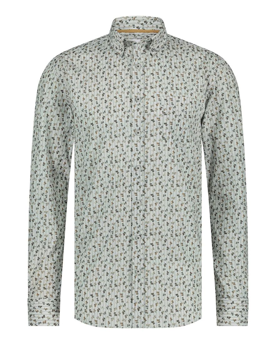 State of Art casual overhemd groen geprint