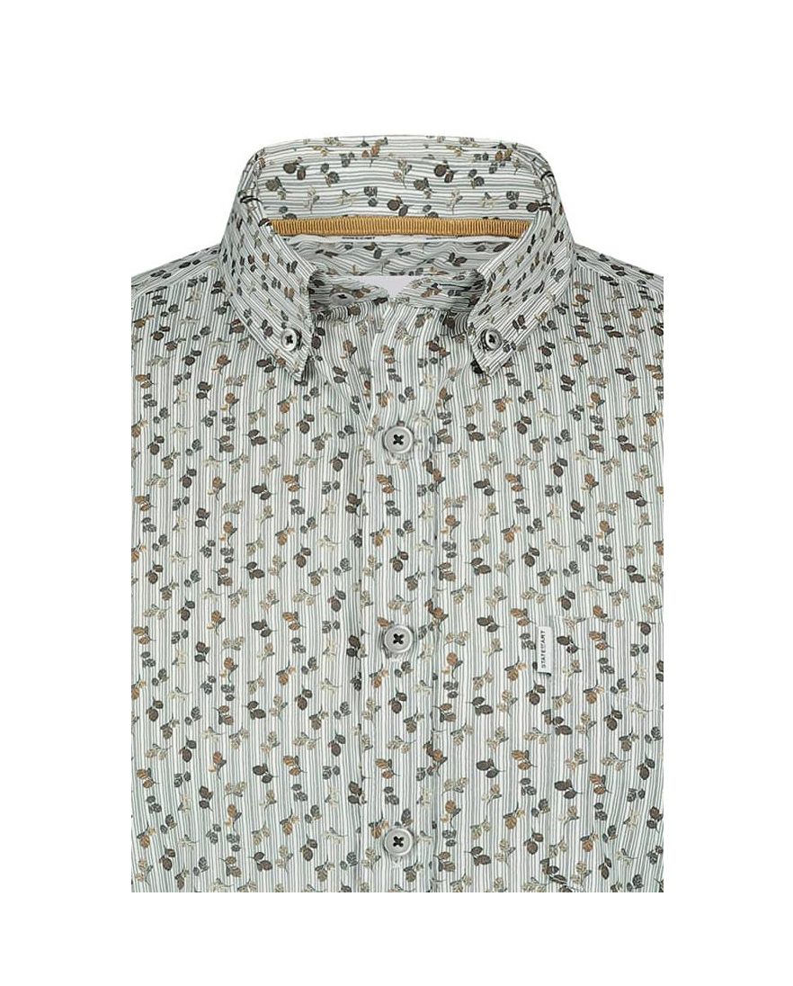 State of Art casual overhemd groen geprint