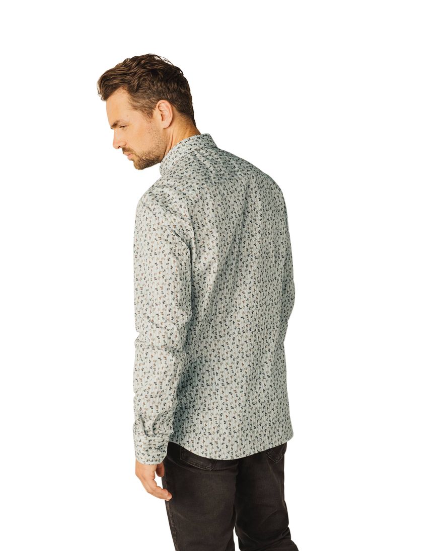 State of Art casual overhemd groen geprint