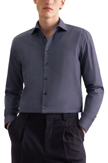 Seidensticker Overhemd Seidensticker Regular blauw print