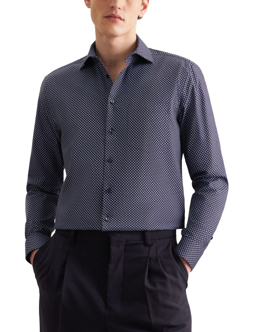 Overhemd Seidensticker Regular blauw print