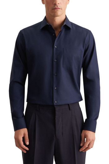 Seidensticker Overhemd Seidensticker Regular donkerblauw borstzak