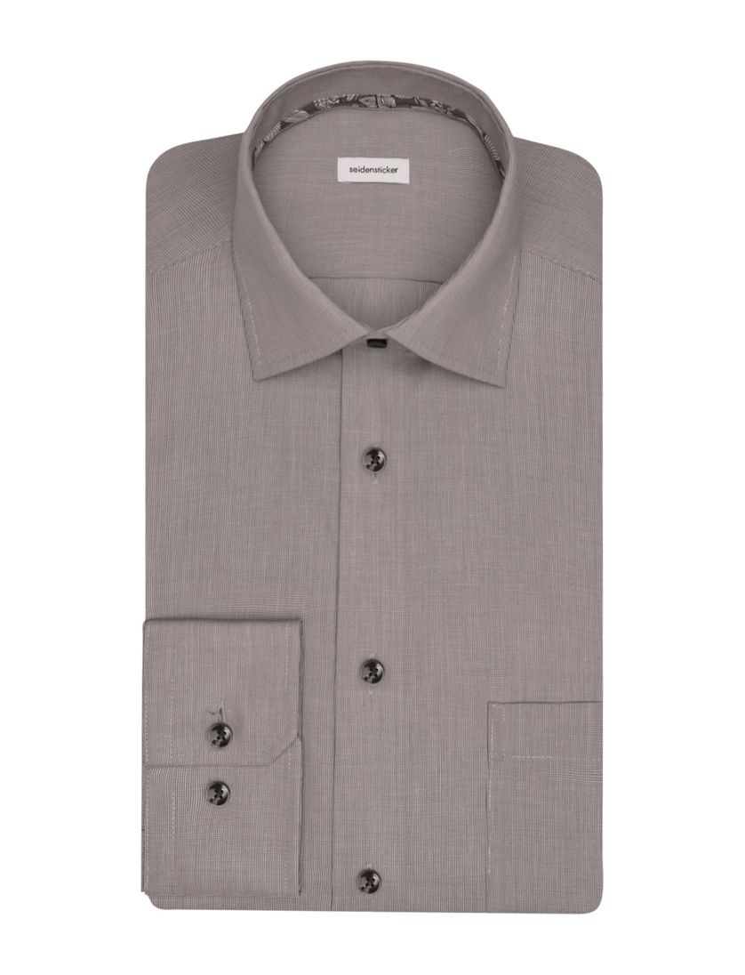 Seidensticker normale fit overhemd grijs strijkvrij