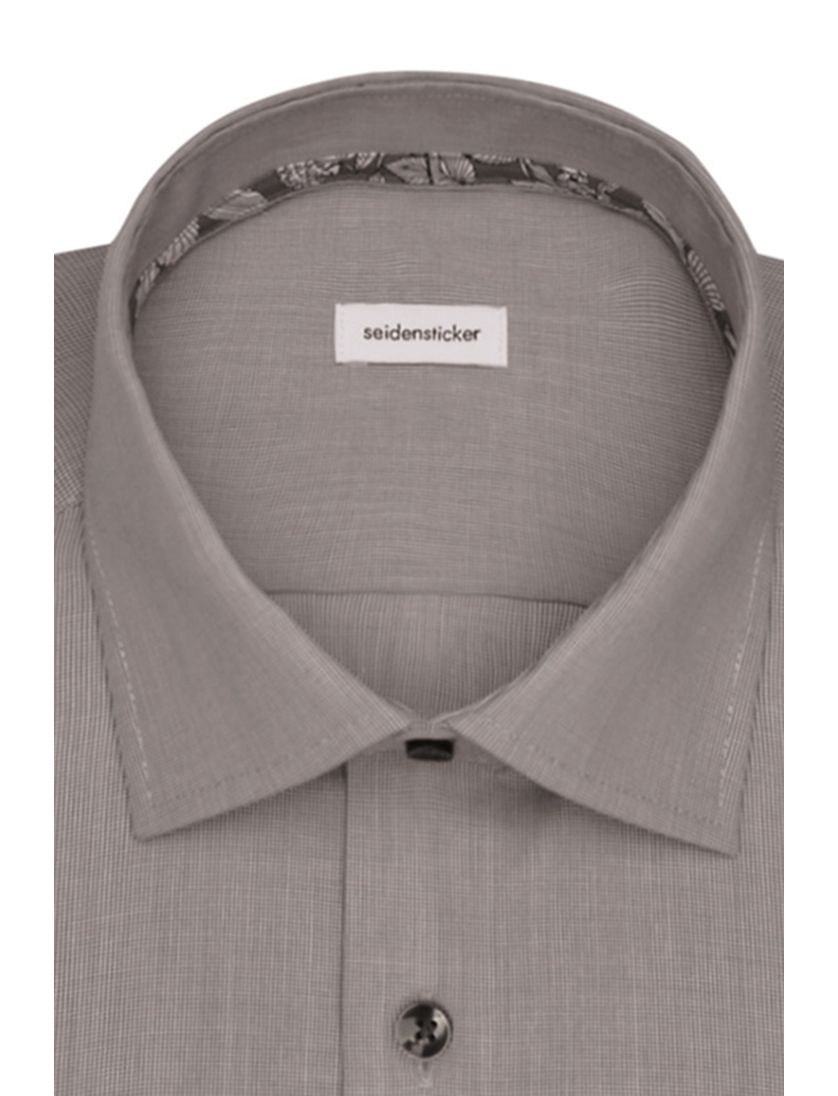Seidensticker normale fit overhemd grijs strijkvrij
