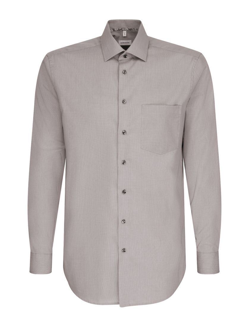 Seidensticker normale fit overhemd grijs strijkvrij