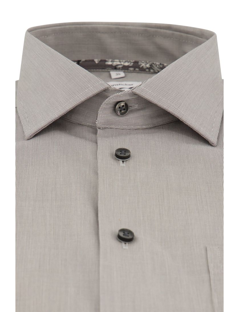 Seidensticker normale fit overhemd grijs strijkvrij